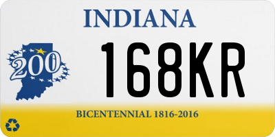 IN license plate 168KR