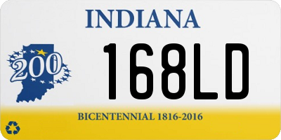 IN license plate 168LD