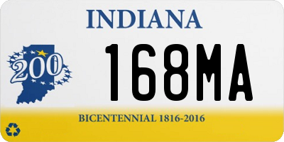 IN license plate 168MA