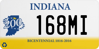 IN license plate 168MI