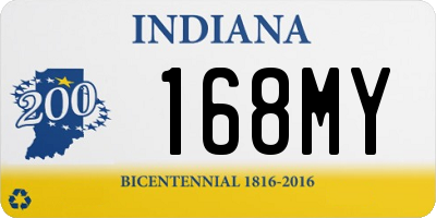 IN license plate 168MY