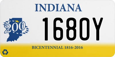 IN license plate 168OY