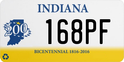 IN license plate 168PF