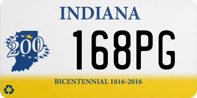 IN license plate 168PG