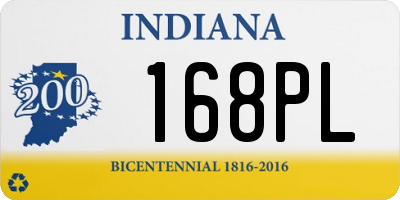 IN license plate 168PL