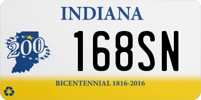 IN license plate 168SN