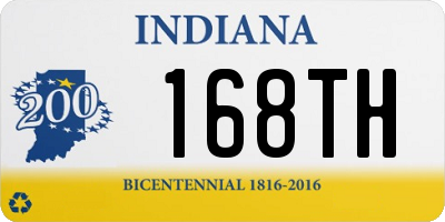 IN license plate 168TH