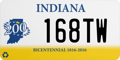 IN license plate 168TW