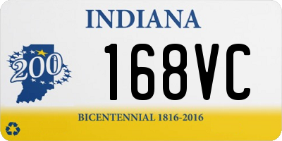 IN license plate 168VC