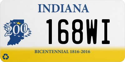 IN license plate 168WI