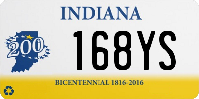 IN license plate 168YS