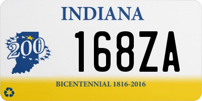 IN license plate 168ZA