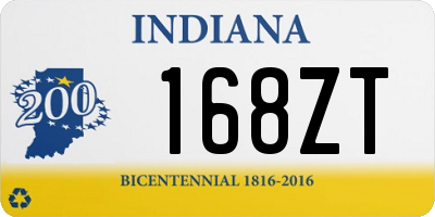 IN license plate 168ZT