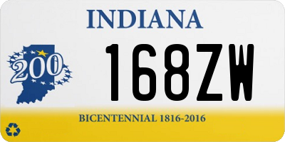 IN license plate 168ZW