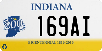 IN license plate 169AI