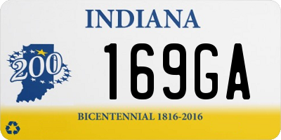 IN license plate 169GA