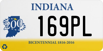 IN license plate 169PL