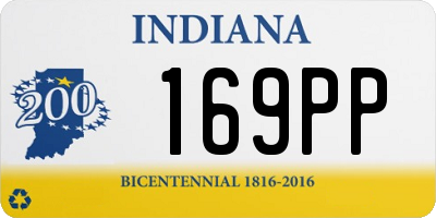 IN license plate 169PP