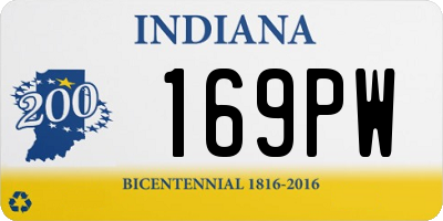 IN license plate 169PW