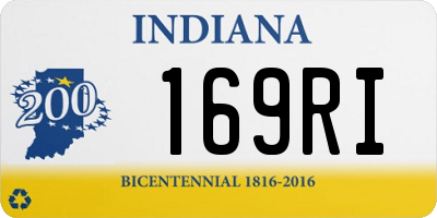 IN license plate 169RI