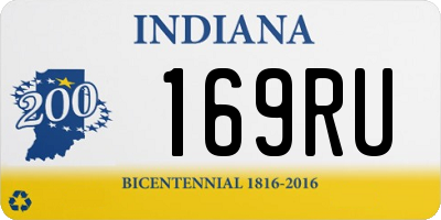 IN license plate 169RU