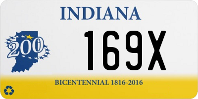 IN license plate 169X