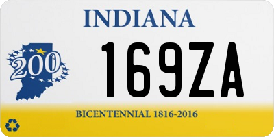 IN license plate 169ZA