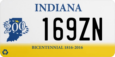 IN license plate 169ZN