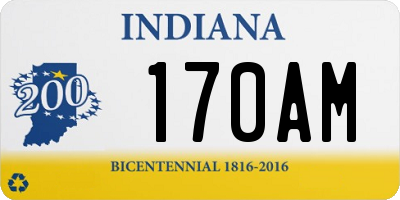 IN license plate 170AM