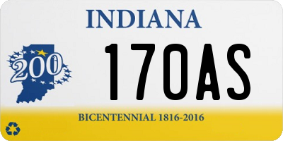IN license plate 170AS