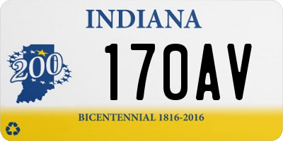 IN license plate 170AV