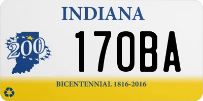 IN license plate 170BA