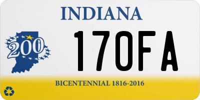 IN license plate 170FA