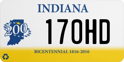 IN license plate 170HD