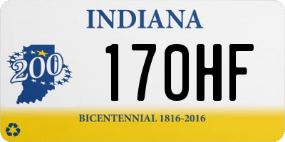 IN license plate 170HF