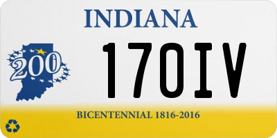 IN license plate 170IV