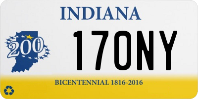 IN license plate 170NY