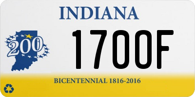 IN license plate 170OF