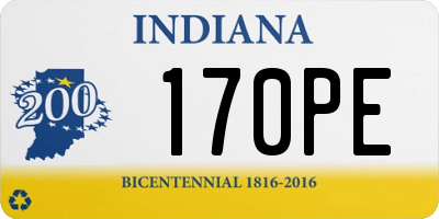 IN license plate 170PE