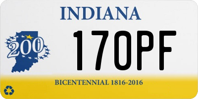 IN license plate 170PF