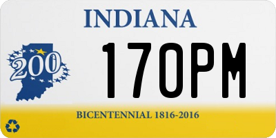 IN license plate 170PM