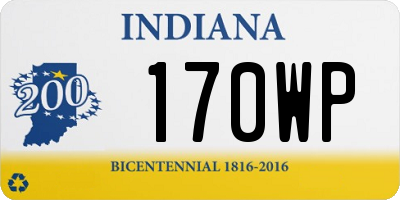 IN license plate 170WP