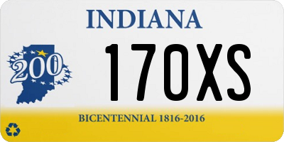 IN license plate 170XS