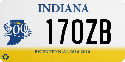 IN license plate 170ZB