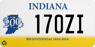 IN license plate 170ZI