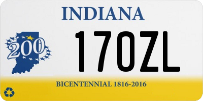 IN license plate 170ZL