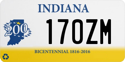 IN license plate 170ZM