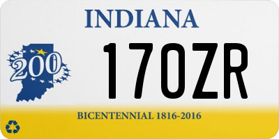 IN license plate 170ZR