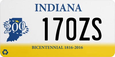 IN license plate 170ZS