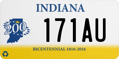 IN license plate 171AU